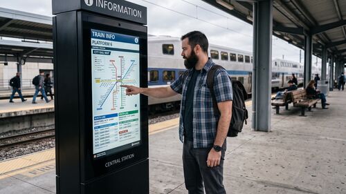 Son şirket çözümleri hakkında Demiryolu Kiosklarında Endüstriyel Panel PC'lerle Yolcu Hizmetlerini Kolaylaştırma