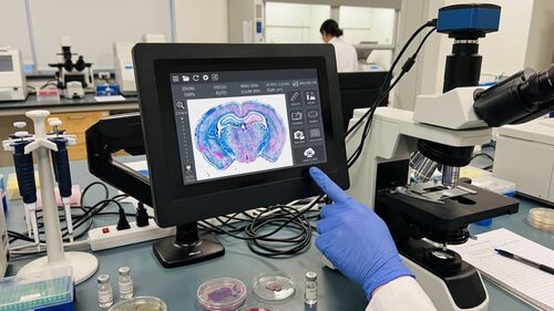 Son şirket çözümleri hakkında Dijital Mikroskop Sistemleri için Endüstriyel Dokunmatik Panel PC: Yüksek çözünürlüklü Ekran ve Kontrol Arayüzü