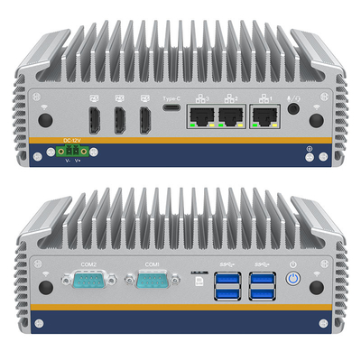 İyi fiyat Endüstriyel gömülü PC 12V DC Fanless Mini Box X86 Intel 14th Core Ultra i5/i7 İşlemci Windows 11 Linux işletim sistemi çevrimiçi