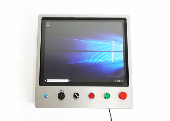 İyi fiyat Acil Durum Düğmeli 35W 300cd / m2 7x24 Endüstriyel Kontrol Paneli PC çevrimiçi